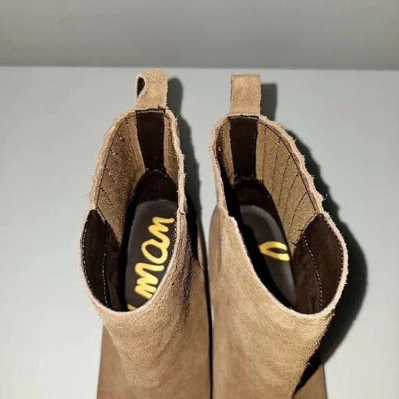 Sam Edelman Kaiti Zip Ankle Boot Womens 7.5 Brown Suede Western Low Heel NEW - Picture 8 of 12